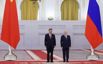 Los mandatarios durante la ceremonia
