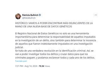 El mensaje de la ministra