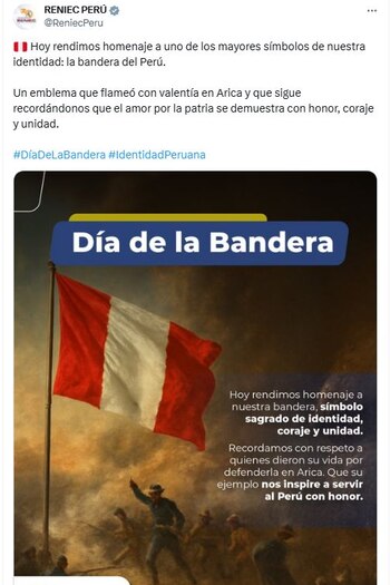 La bandera de Perú, símbolo