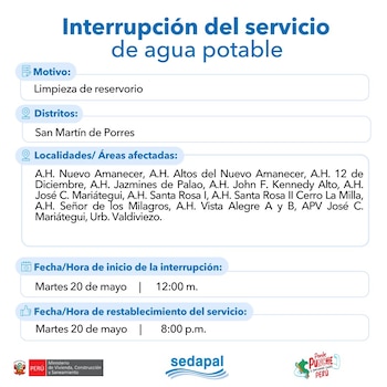 Zonas afectadas en San Martín
