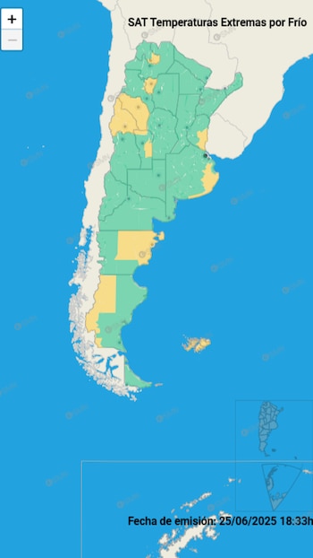 Hay alerta amarilla por frío